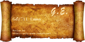 Gáli Emma névjegykártya